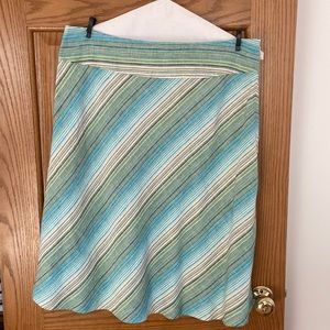 MERONA 100% Linen Retro Style Striped Skirt Size 14